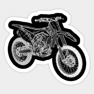 White CRF250R Motorcycles Blueprint Sketch Art Sticker